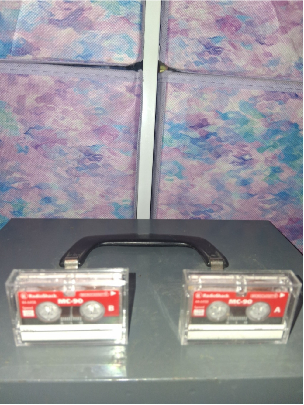 Two RadioShack Microcassette MC-90 90 Min Recordable Tape w/ Plastic Case 44-645